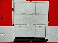 Bribus keuken - 180cm v.v. rvs werkblad v.v. spoelbak, kleur w300 wit (showroommodel) - afbeelding 3 van  11