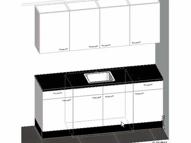 Bribus keuken - 200cm v.v. postform werkblad, kleur w300 wit (nieuw in doos) - afbeelding 3 van  11
