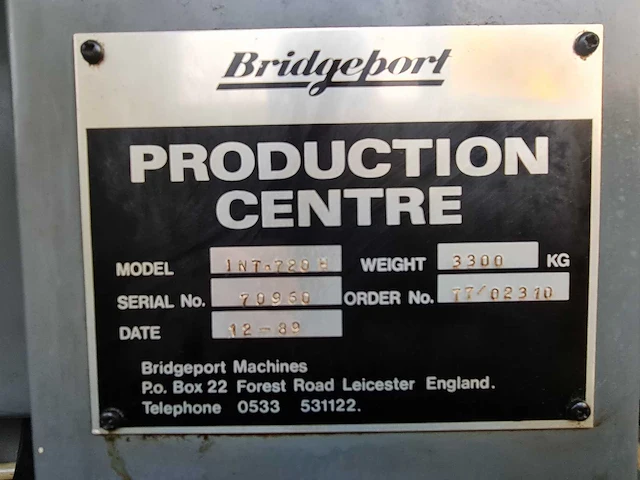 Bridgeport - 1989 - interact 720 - cnc freesmachine - afbeelding 6 van  6
