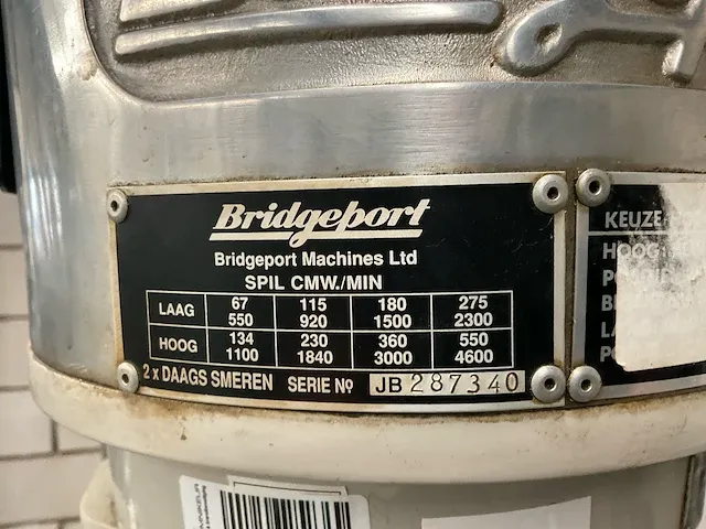 Bridgeport freesmachine - afbeelding 9 van  9