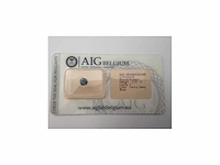 Briljant geslepen blauwe diamant met certificaat aig, 0,37 kt - sieraad - afbeelding 1 van  3