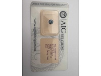 Briljant geslepen blauwe diamant met certificaat aig, 0,37 kt - sieraad - afbeelding 2 van  3