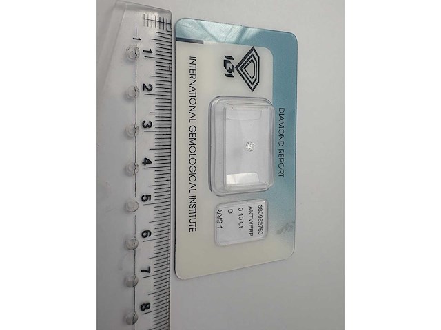Briljant geslepen diamant met certificaat hrd, 0,10 kt - afbeelding 3 van  4