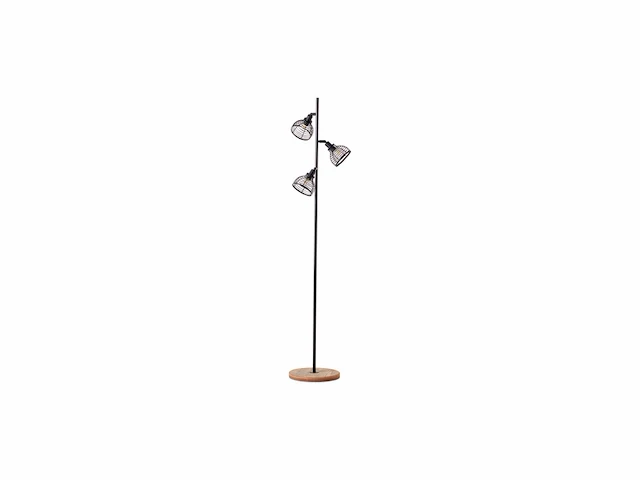 Brilliant avia - vloerlamp - e27 max 3x40w - zwart/houtkleur - afbeelding 1 van  1