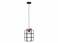 Brilliant gwen hanglamp e27 max 1x40w zwart/hout - afbeelding 2 van  2