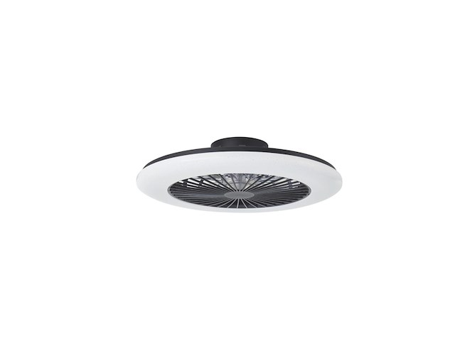 Brilliant salerno plafondventilator met verlichting led 48w 3000k6500k 58cm dimbaar zwart - afbeelding 1 van  1
