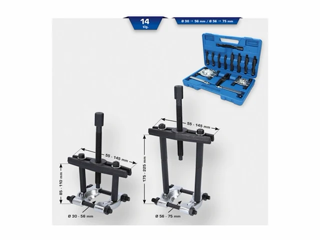 Brilliant tools bt631100 trekkerset voor kogellagers met scheidingsmes 10 stuks - afbeelding 3 van  6