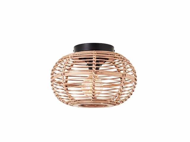 Brilliant woodball plafondlamp e27 max 1x40w zwart/rotan - afbeelding 1 van  1