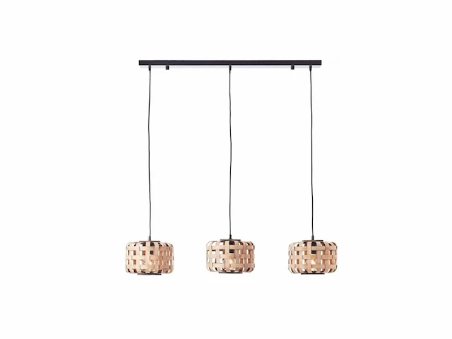 Brilliant woodline - hanglamp - e27 max 3x60w - natuur/zwart - afbeelding 1 van  1