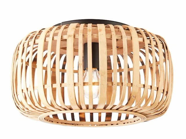 Brilliant woodrow plafondlamp e27 max 1x60w bamboe bruin - afbeelding 1 van  4