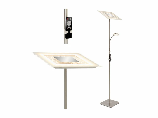 Briloner agiled vloerlamp woonkamer met afstandsbediening dimbaar led staande lamp 180cm grijs - afbeelding 2 van  4