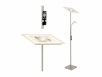 Briloner agiled vloerlamp woonkamer met afstandsbediening dimbaar led staande lamp 180cm grijs - afbeelding 2 van  4