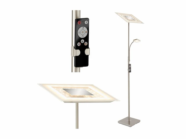 Briloner agiled vloerlamp woonkamer met afstandsbediening dimbaar led staande lamp 180cm grijs - afbeelding 3 van  4