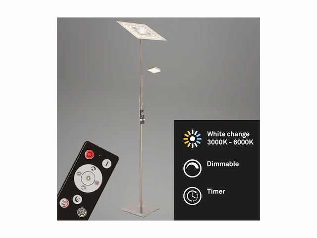 Briloner agiled vloerlamp woonkamer met afstandsbediening dimbaar led staande lamp 180cm grijs - afbeelding 4 van  4
