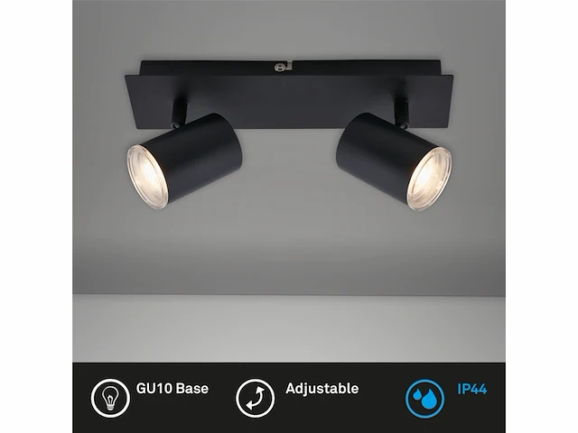 Briloner banyo led spotlight ip44 opbouwspot 2 flames gu10 zwenkbare spots - afbeelding 2 van  4