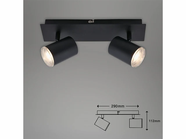 Briloner banyo led spotlight ip44 opbouwspot 2 flames gu10 zwenkbare spots - afbeelding 3 van  4