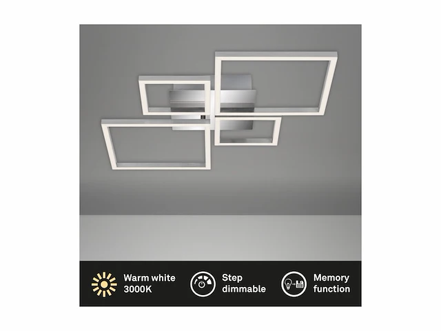 Briloner leuchten frame plafondlamp led 48w dimbaar chroom - afbeelding 3 van  3