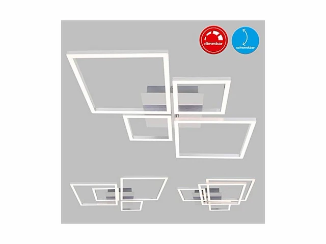 Briloner plafondlamp dimbaar - led 48 watt - 4.000 lumen - 3.000 kelvin - chroom-zilverkleurig - afbeelding 2 van  6