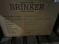 Brinker - dc-1925s cognac - eetkamerstoel (4x) - afbeelding 3 van  6