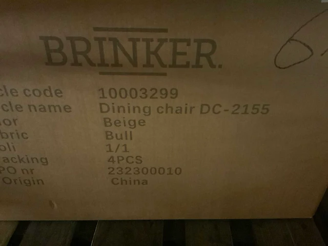 Brinker bulll beige dc-2155 eetkamerstoel (4x) - afbeelding 5 van  5
