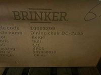 Brinker bulll beige dc-2155 eetkamerstoel (4x) - afbeelding 5 van  5