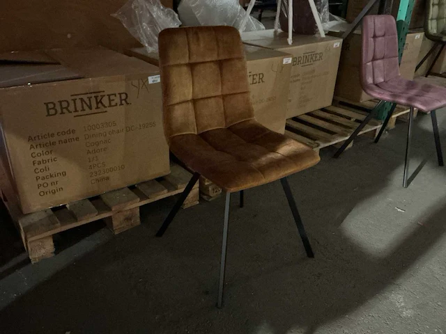 Brinker dc-1925s cognac eetkamerstoel (4x) - afbeelding 2 van  6