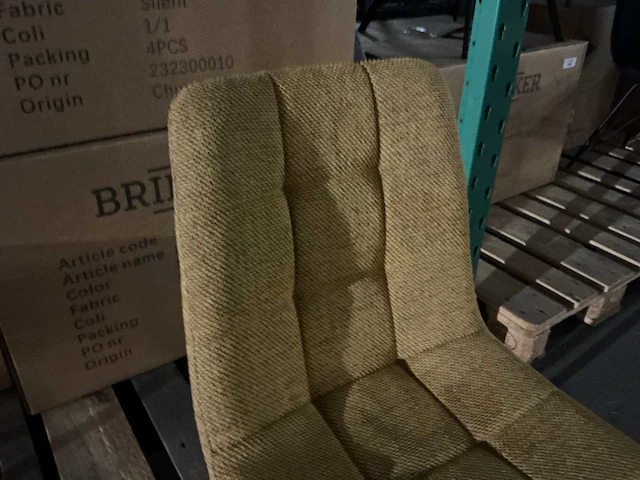 Brinker dc-1925s mustard eetkamerstoel (4x) - afbeelding 5 van  6