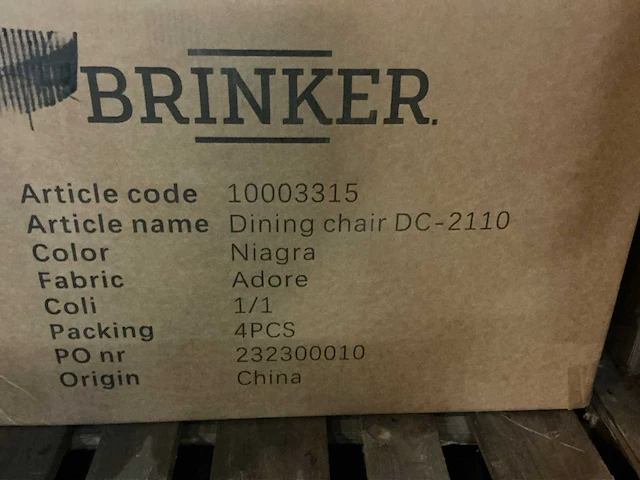 Brinker dc-2110 / 3315 adore eetkamerstoel (10x) - afbeelding 4 van  4