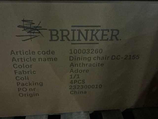 Brinker dc-2155/ 3260 adore adore eetkamerstoel (8x) - afbeelding 4 van  4