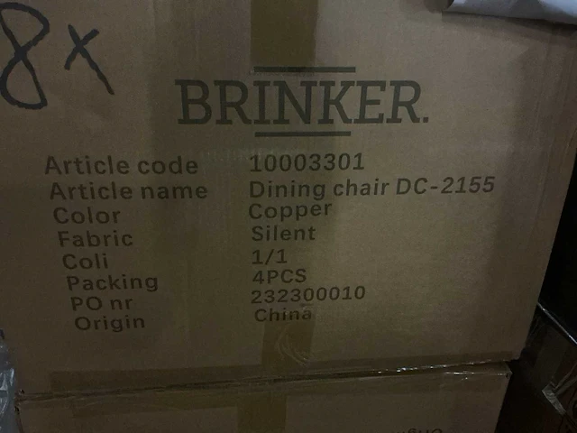 Brinker dc-2155/ 3301 silent eetkamerstoel (8x) - afbeelding 4 van  4