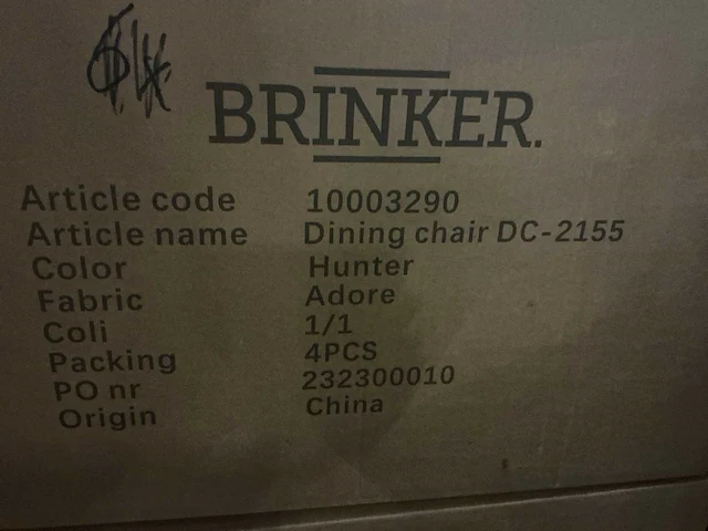 Brinker dc-2155 adore eetkamerstoel (10x) - afbeelding 4 van  4