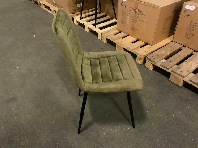 Brinker dc-2155 moss adore eetkamerstoel (6x) - afbeelding 4 van  5