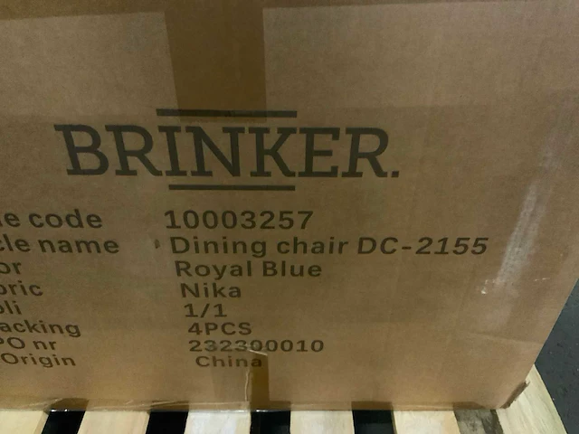 Brinker dc-2155 royal blue nika eetkamerstoel (4x) - afbeelding 6 van  6
