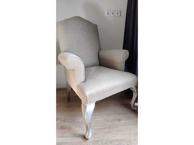 Brocante fauteuil, beige - afbeelding 6 van  7