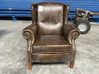 Brocante fauteuil leer - afbeelding 1 van  5