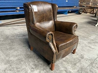 Brocante fauteuil leer - afbeelding 2 van  5