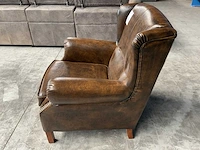 Brocante fauteuil leer - afbeelding 4 van  5