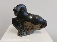 Bronskleurig keramiek "steigerend paard" - afbeelding 1 van  4