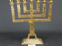 Brons/messing menorah - afbeelding 1 van  5