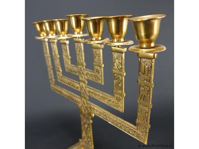 Brons/messing menorah - afbeelding 3 van  5
