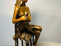 Bronze figurine naakte vrouw - pierre collinet