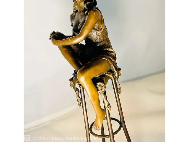 Bronze figurine naakte vrouw - pierre collinet - afbeelding 2 van  8