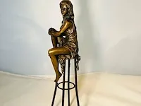 Bronze figurine naakte vrouw - pierre collinet - afbeelding 3 van  8