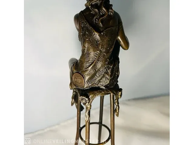 Bronze figurine naakte vrouw - pierre collinet - afbeelding 7 van  8