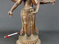 Bronzen elfkoppige avalokiteshvara botissattva tibettaans boeddhistische godheid - afbeelding 4 van  5
