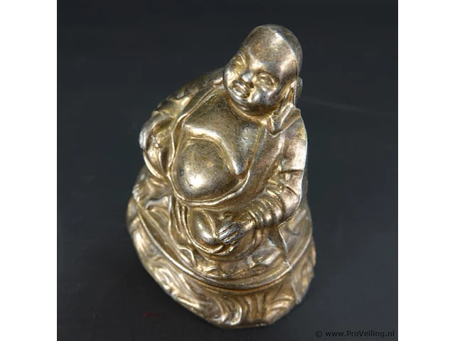 Bronzen happy boeddha als tafelbel - afbeelding 2 van  5