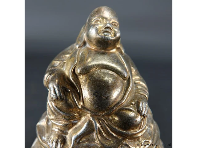 Bronzen happy boeddha als tafelbel - afbeelding 4 van  5