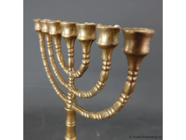 Bronzen menora - afbeelding 3 van  5