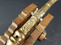 Bronzen noenkanon op houten affuit - afbeelding 4 van  5