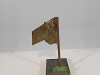 Bronzen sculptuur, dick van wijk, vlag - afbeelding 2 van  7